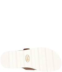 Sofft Gabby Leather Buckle Platform Slide Sandals