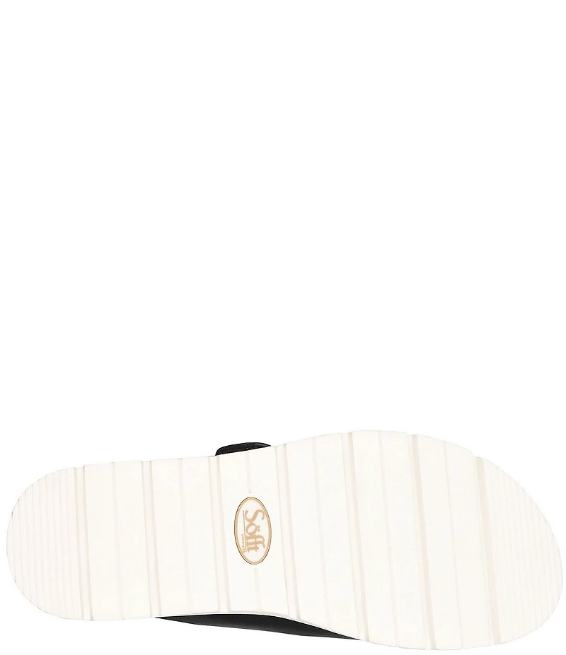 Sofft Gabby Leather Buckle Platform Slide Sandals