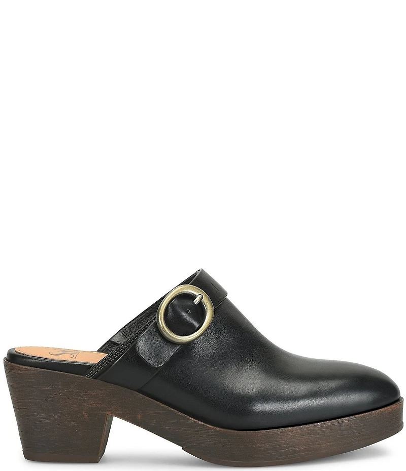 Sofft Giovanna Leather Buckle Strap Clogs