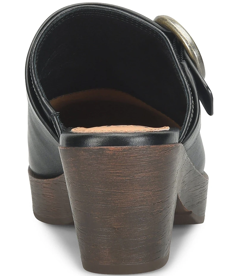 Sofft Giovanna Leather Buckle Strap Clogs