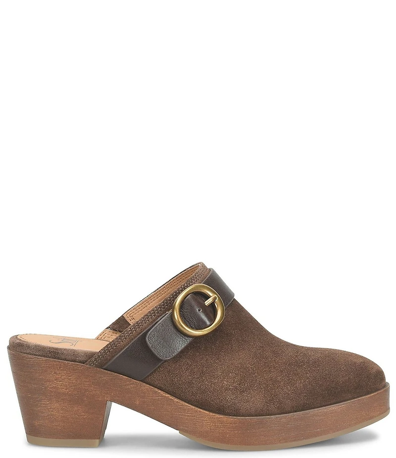 Sofft Giovanna Suede Buckle Clog