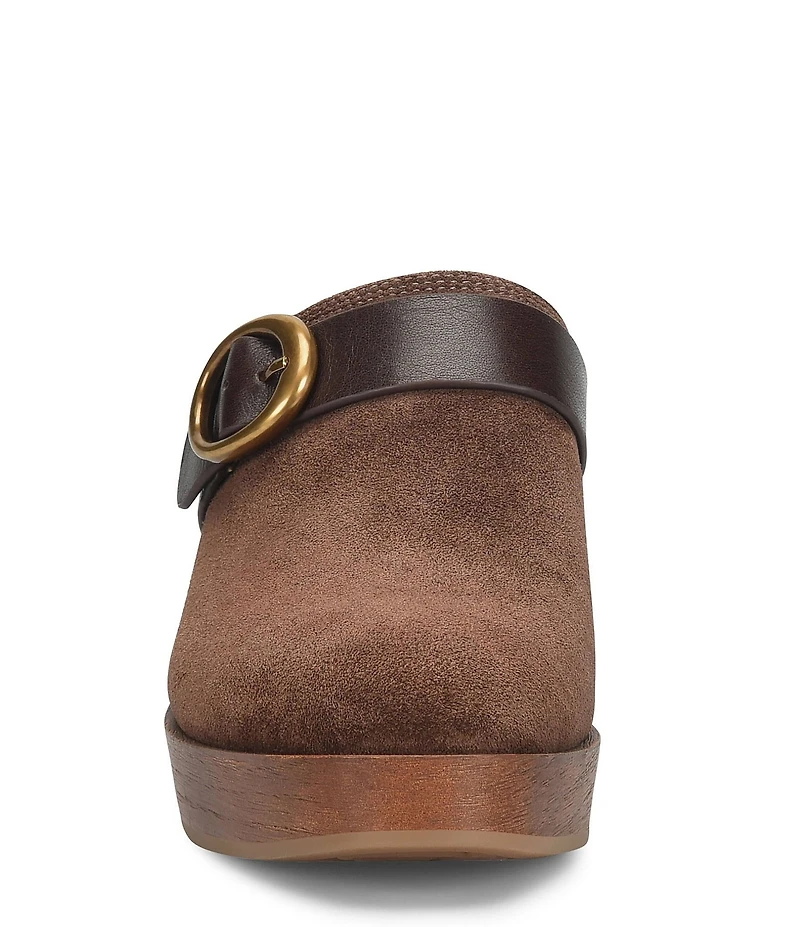Sofft Giovanna Suede Buckle Clog