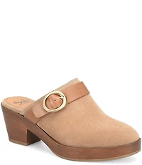 Sofft Giovanna Suede Buckle Clog