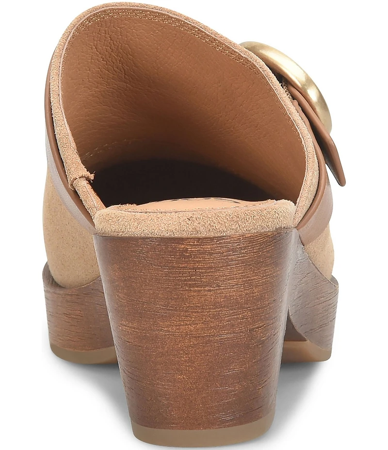 Sofft Giovanna Suede Buckle Clog