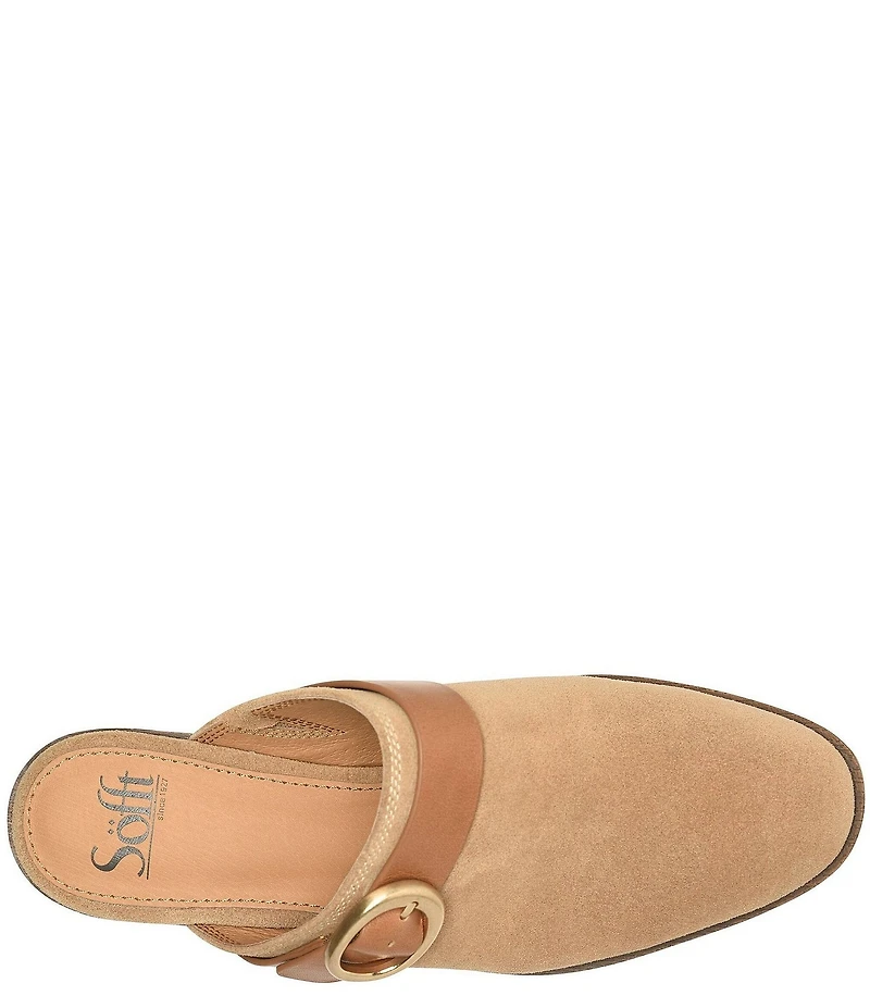Sofft Giovanna Suede Buckle Clog
