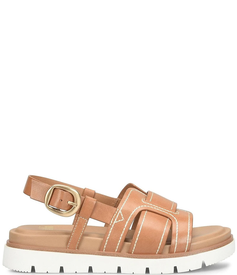 Sofft Goldie Leather Woven Strap Platform Sandals
