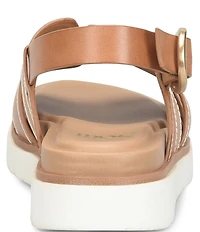 Sofft Goldie Leather Woven Strap Platform Sandals