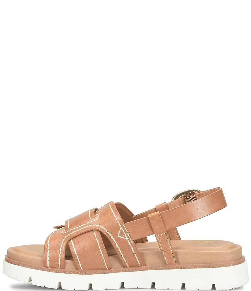 Sofft Goldie Leather Woven Strap Platform Sandals