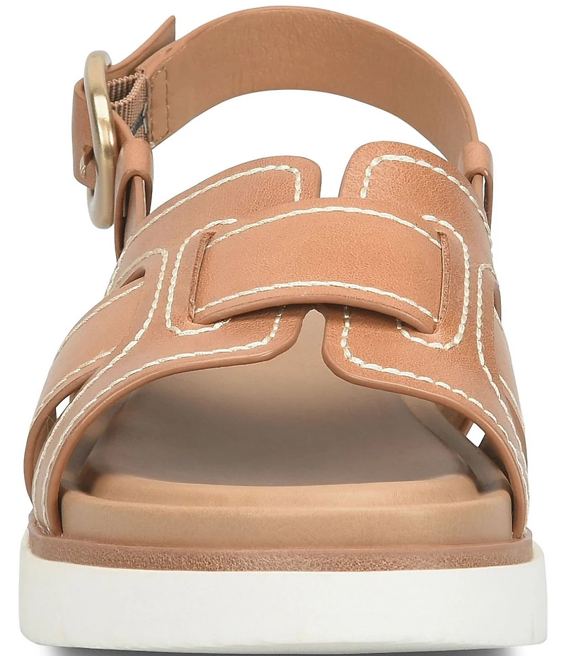 Sofft Goldie Leather Woven Strap Platform Sandals