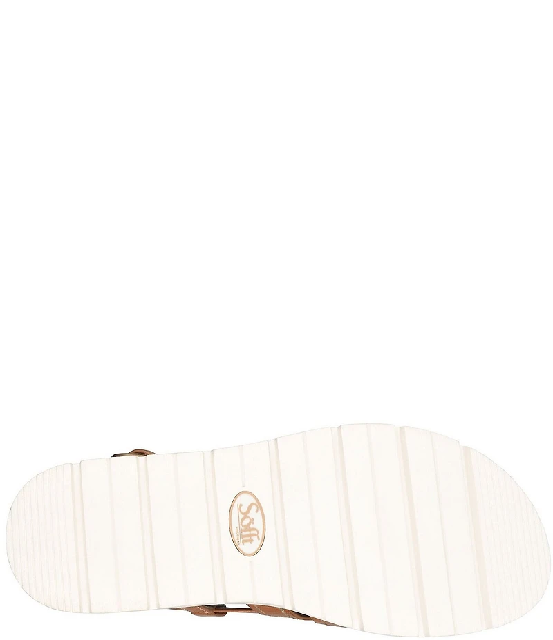 Sofft Goldie Leather Woven Strap Platform Sandals