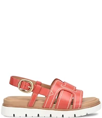 Sofft Goldie Leather Woven Strap Platform Sandals