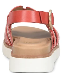 Sofft Goldie Leather Woven Strap Platform Sandals