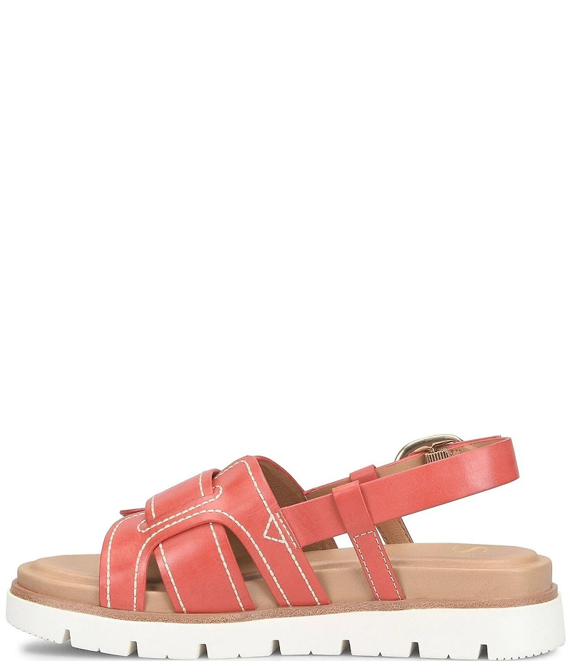 Sofft Goldie Leather Woven Strap Platform Sandals