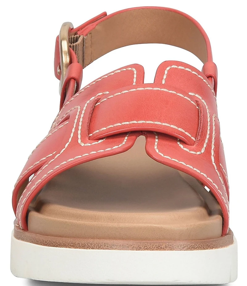 Sofft Goldie Leather Woven Strap Platform Sandals