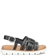 Sofft Goldie Leather Woven Strap Platform Sandals