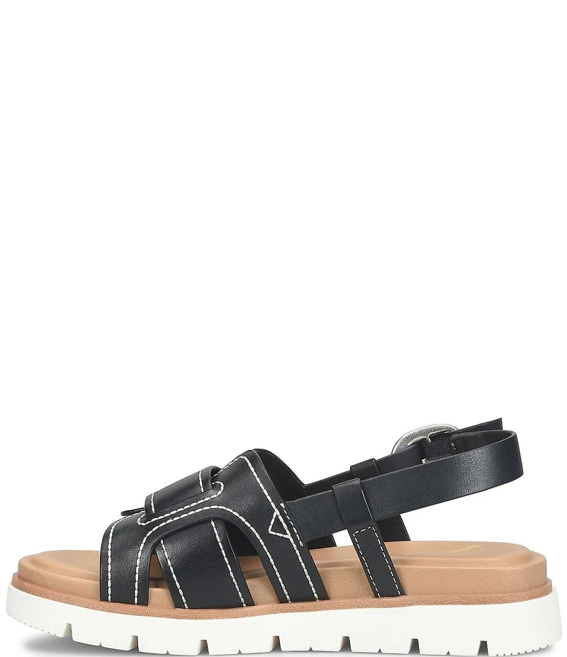 Sofft Goldie Leather Woven Strap Platform Sandals