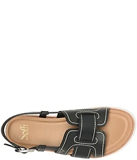 Sofft Goldie Leather Woven Strap Platform Sandals