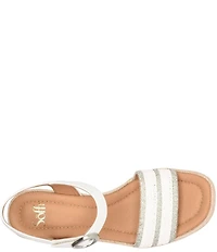 Sofft Inez II Woven Raffia Rhinestone Platform Espadrille Wedge Sandals