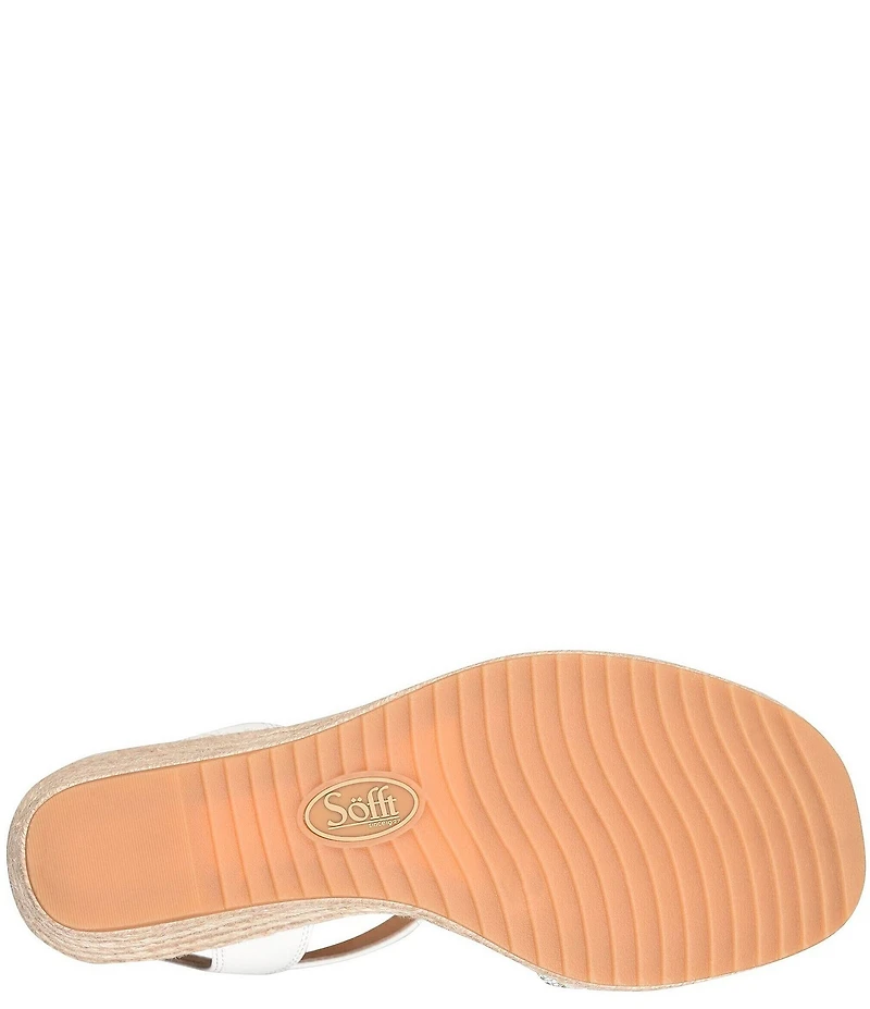 Sofft Inez II Woven Raffia Rhinestone Platform Espadrille Wedge Sandals