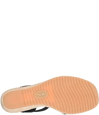 Sofft Inez II Woven Raffia Rhinestone Platform Espadrille Wedge Sandals