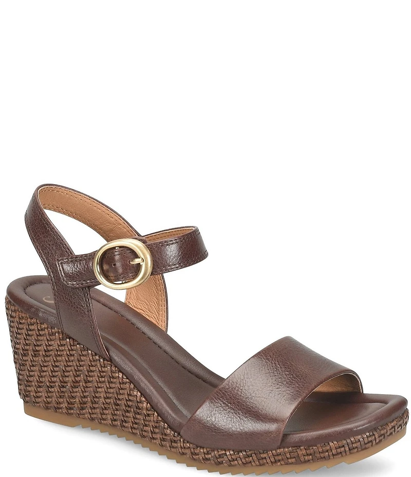 Sofft Inez Leather Wedge Wrapped Sandals