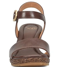 Sofft Inez Leather Wedge Wrapped Sandals