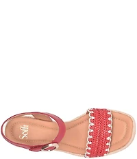 Sofft Inez Leather Woven Detail Wedge Sandals