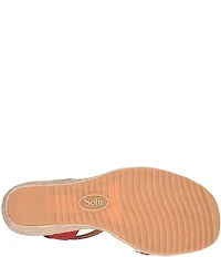Sofft Inez Leather Woven Detail Wedge Sandals
