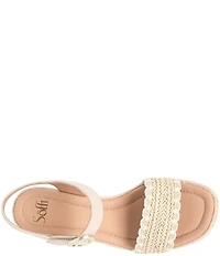 Sofft Inez Leather Woven Detail Wedge Sandals