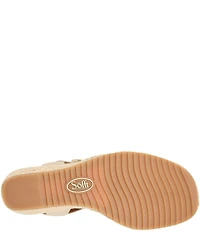 Sofft Inez Leather Woven Detail Wedge Sandals