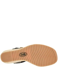 Sofft Inez Leather Woven Detail Wedge Sandals