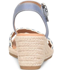 Sofft Inez Leather Woven Detail Wedge Sandals