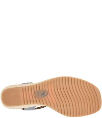 Sofft Inez Leather Woven Detail Wedge Sandals