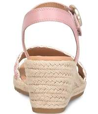 Sofft Inez Leather Woven Detail Wedge Sandals