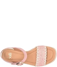 Sofft Inez Leather Woven Detail Wedge Sandals