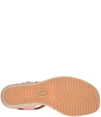 Sofft Inez Leather Woven Detail Wedge Sandals