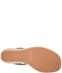 Sofft Inez Leather Woven Detail Wedge Sandals