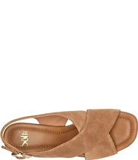 Sofft Isabeth Suede Cross Banded Slingback Wedge Sandals