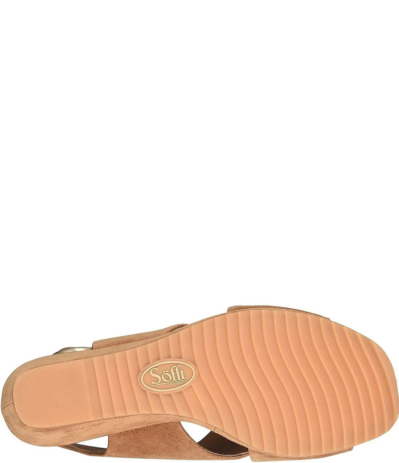 Sofft Isabeth Suede Cross Banded Slingback Wedge Sandals