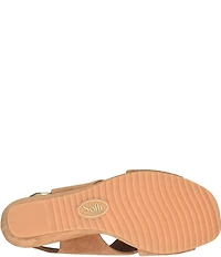 Sofft Isabeth Suede Cross Banded Slingback Wedge Sandals