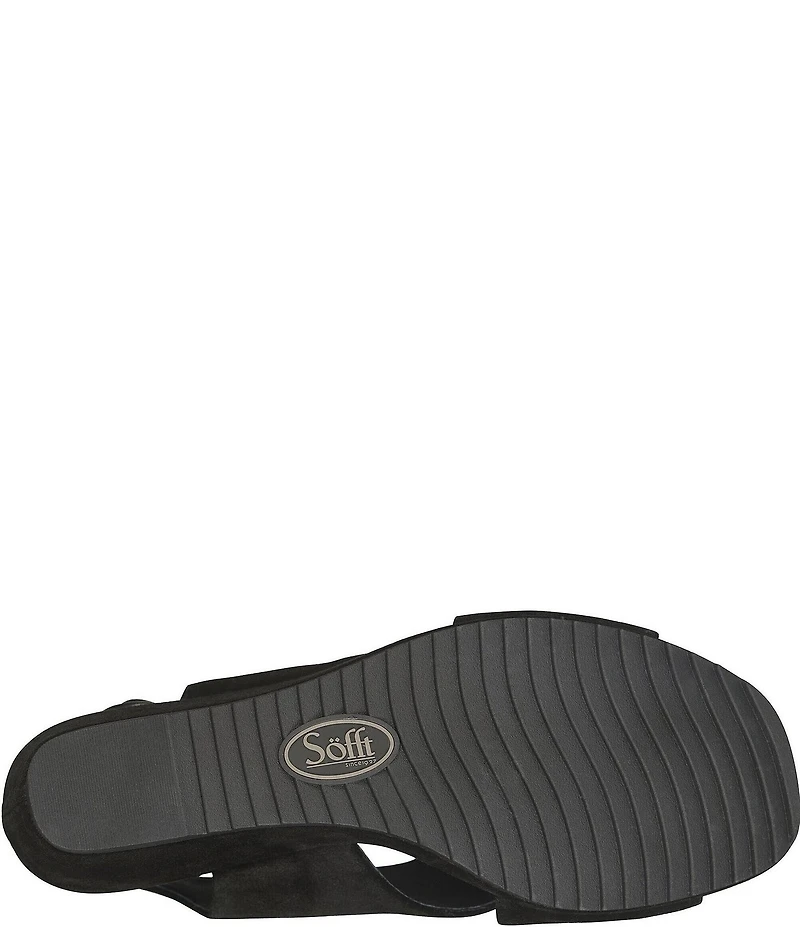 Sofft Isabeth Suede Cross Banded Slingback Wedge Sandals