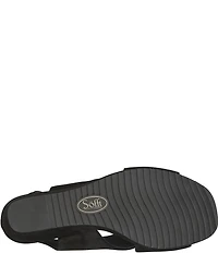 Sofft Isabeth Suede Cross Banded Slingback Wedge Sandals