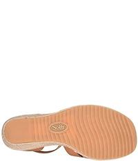 Sofft Ivy Leather Platform Espadrille Wedge Sandals