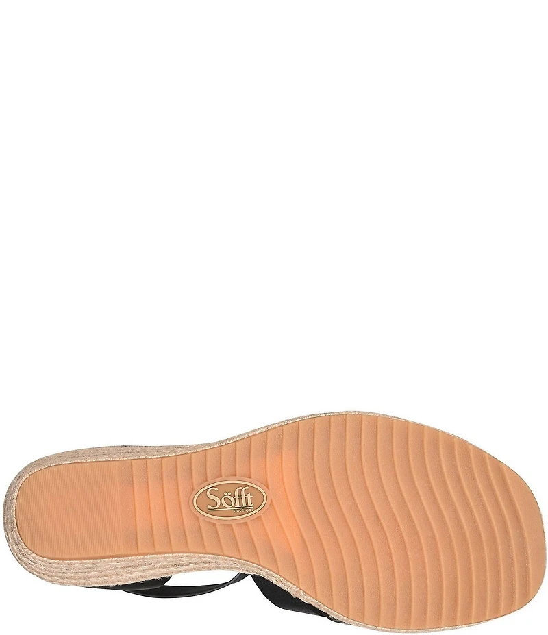 Sofft Ivy Leather Platform Espadrille Wedge Sandals