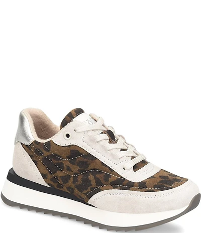 Sofft Jacklyn Leopard Suede Retro Sneakers