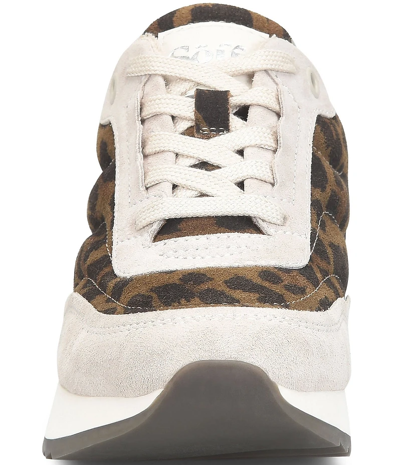Sofft Jacklyn Leopard Suede Retro Sneakers