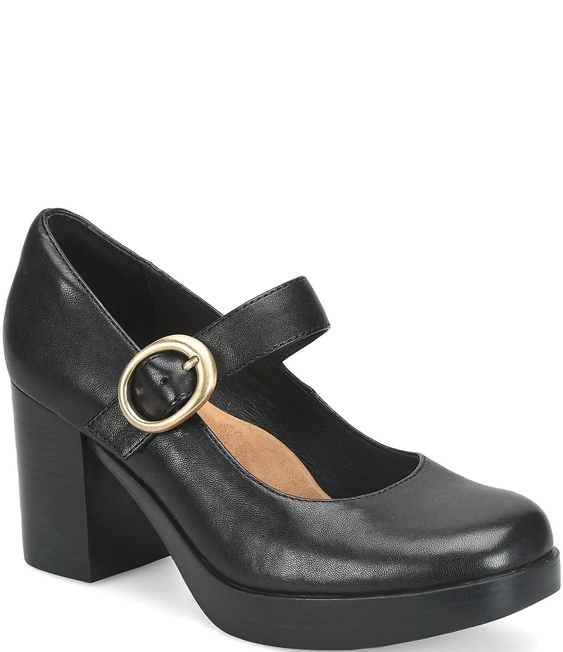 Sofft Kathleen Leather Mary Jane Platform Pumps