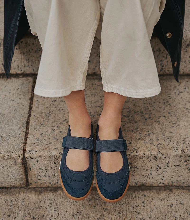 Sofft Kelly Suede and Nylon Retro Mary Jane Sneakers