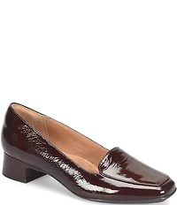 Sofft Lavender Crinkle Patent Leather Moc Toe Loafer Pumps