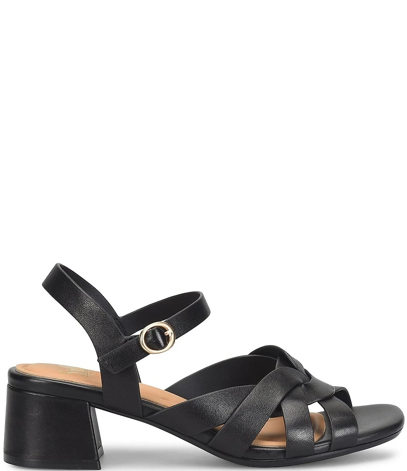Sofft Lindsey Leather Block Heel Sandals